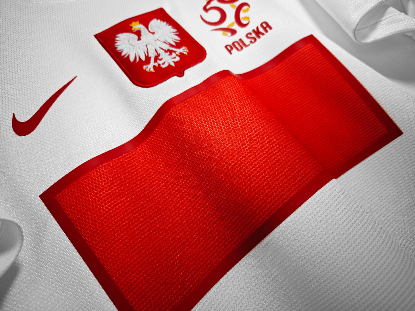 Camiseta Polonia Nike Local 2012/13 (Euro 2012) – Blanca con banda roja (Dri-FIT)