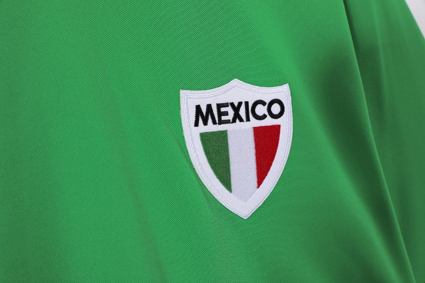 Camiseta México COPA Retro Años 70 – Verde con escudo “MEXICO”