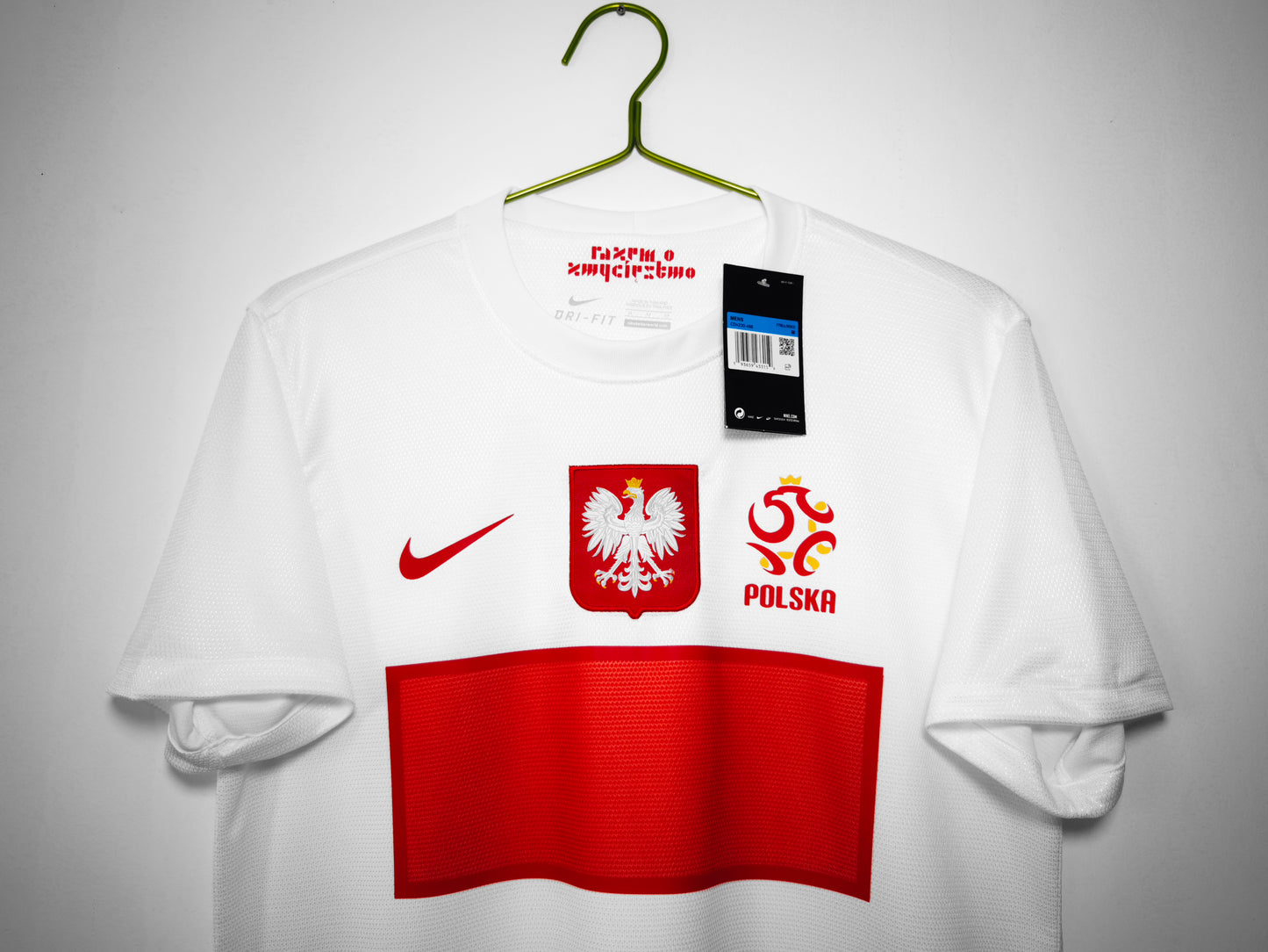 Camiseta Polonia Nike Local 2012/13 (Euro 2012) – Blanca con banda roja (Dri-FIT)