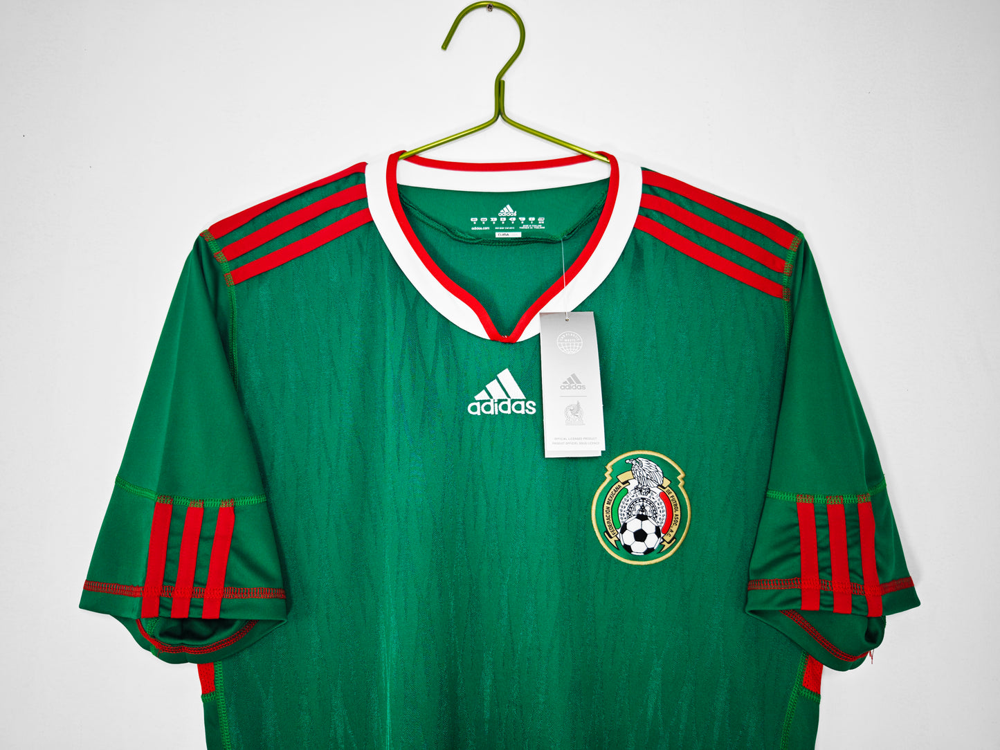 Camiseta México adidas Local 2006/07 (Mundial Alemania 2006) – Verde con cuello blanco/rojo (Climacool)