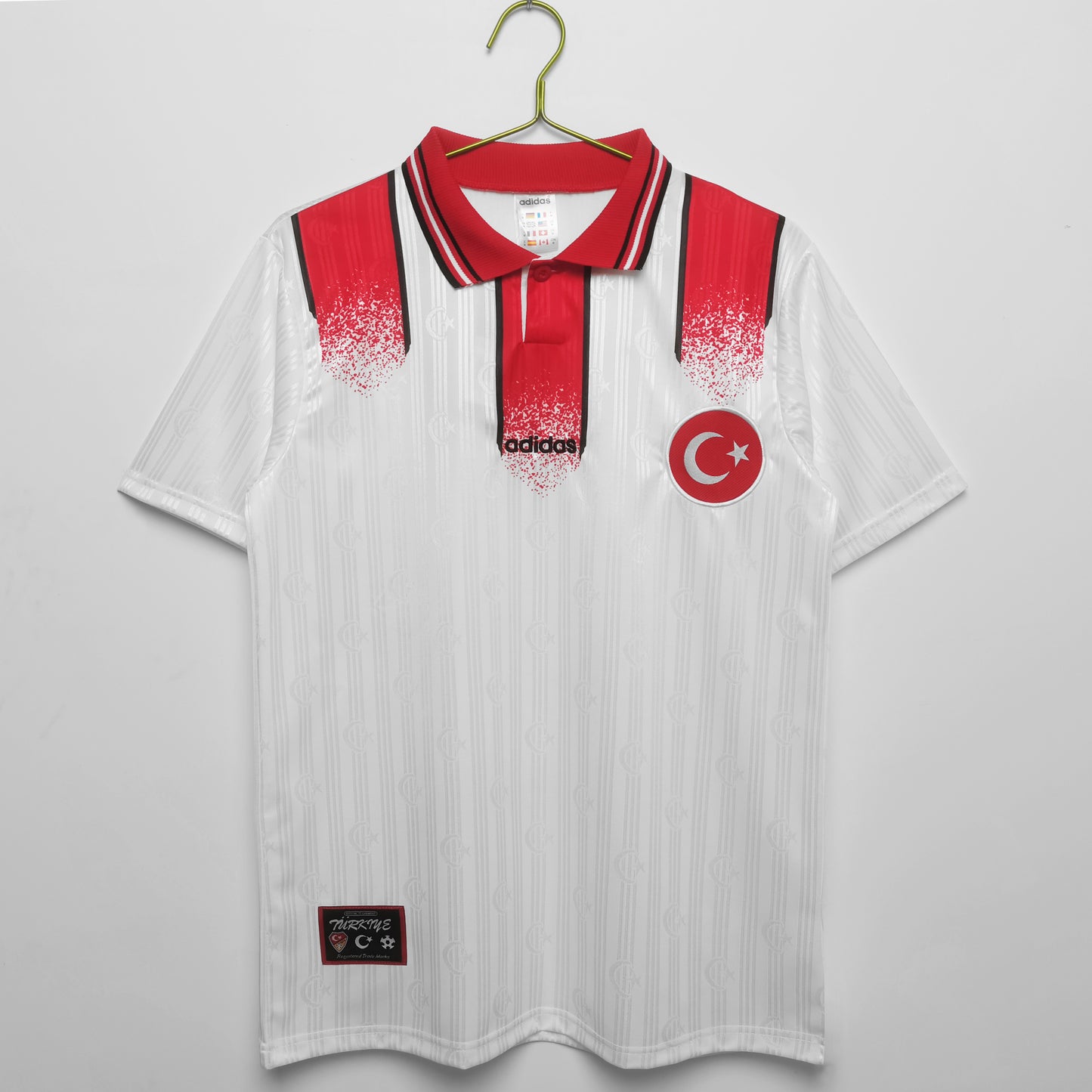 Turquía TFF adidas — Away blanco | Estilo mediados 90s, era Euro ’96 (Hakan Şükür & Tugay)