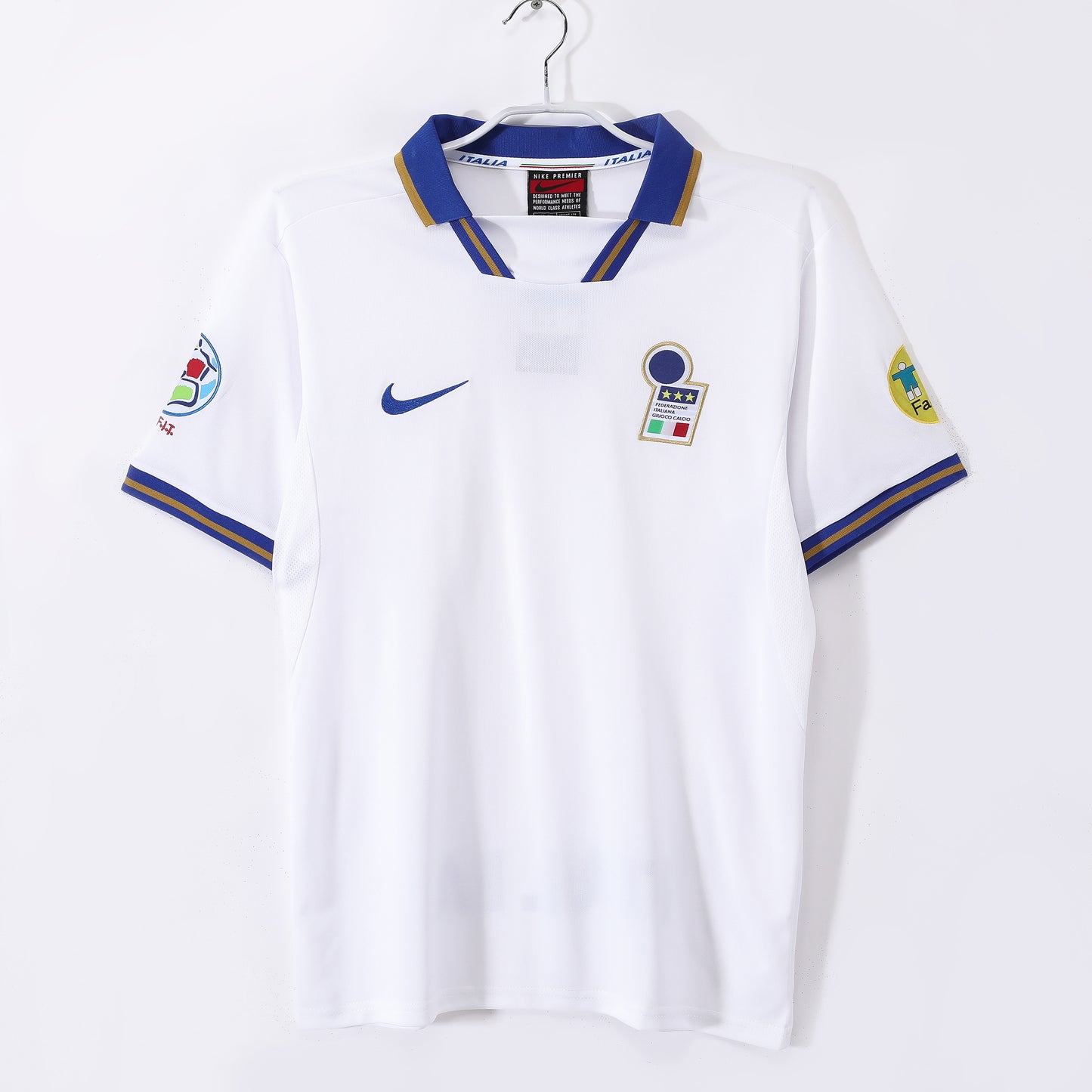 Camiseta Italia Nike Away 1998 – Centenario FIGC (Francia ’98) con parches