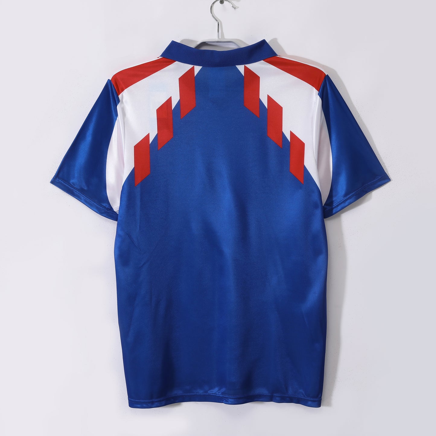 Camiseta Francia adidas Local finales 80s (1988–1990 aprox.) – Azul con chevrons rojos
