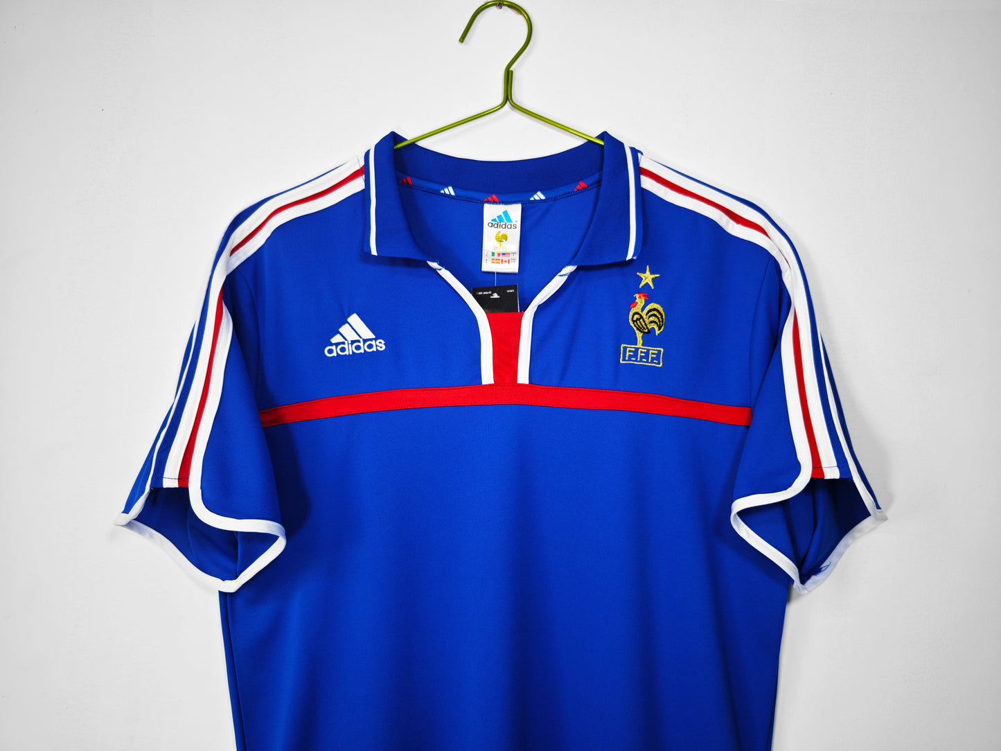 Camiseta Francia adidas Local 2002/03 (Mundial 2002) – Azul con franja roja y 1 estrella