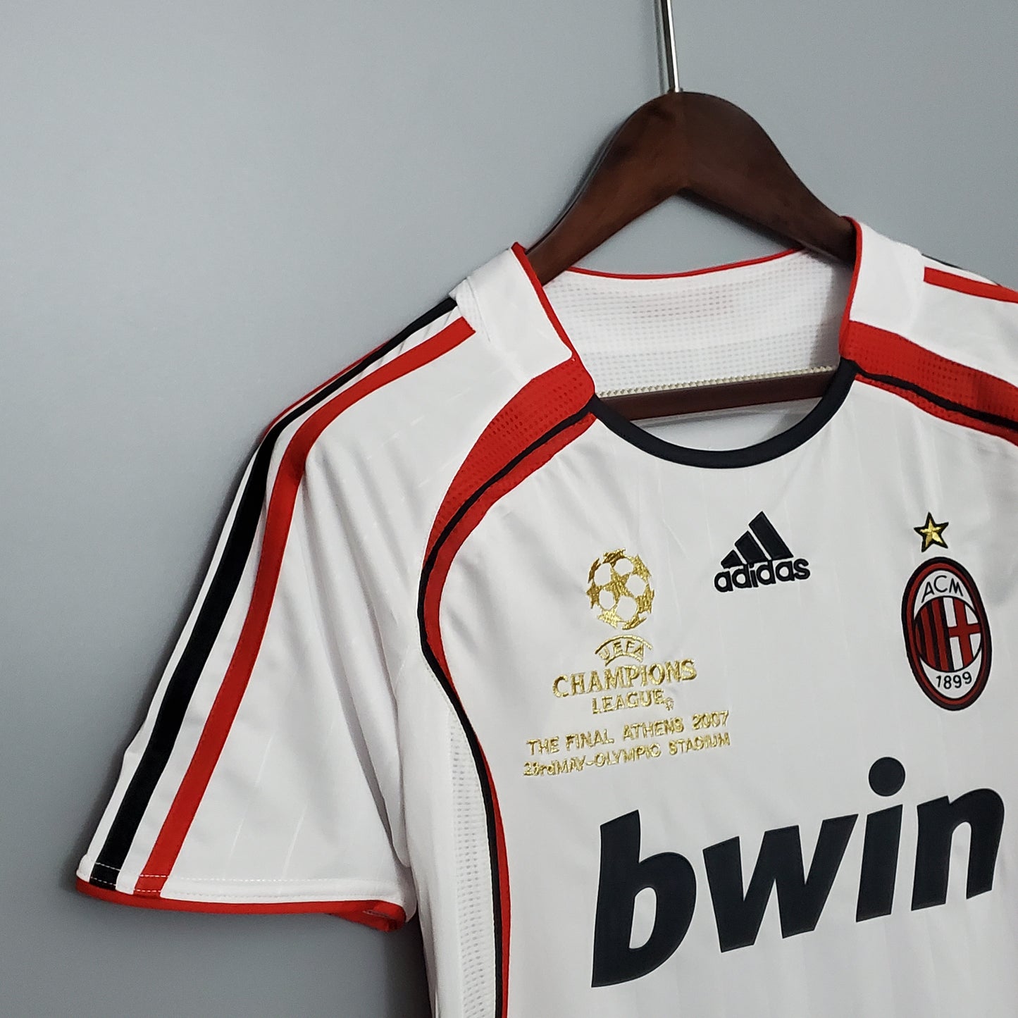 AC Milan “Bwin” Final Atenas 2007 — Camiseta away Adidas blanca (Formotion)