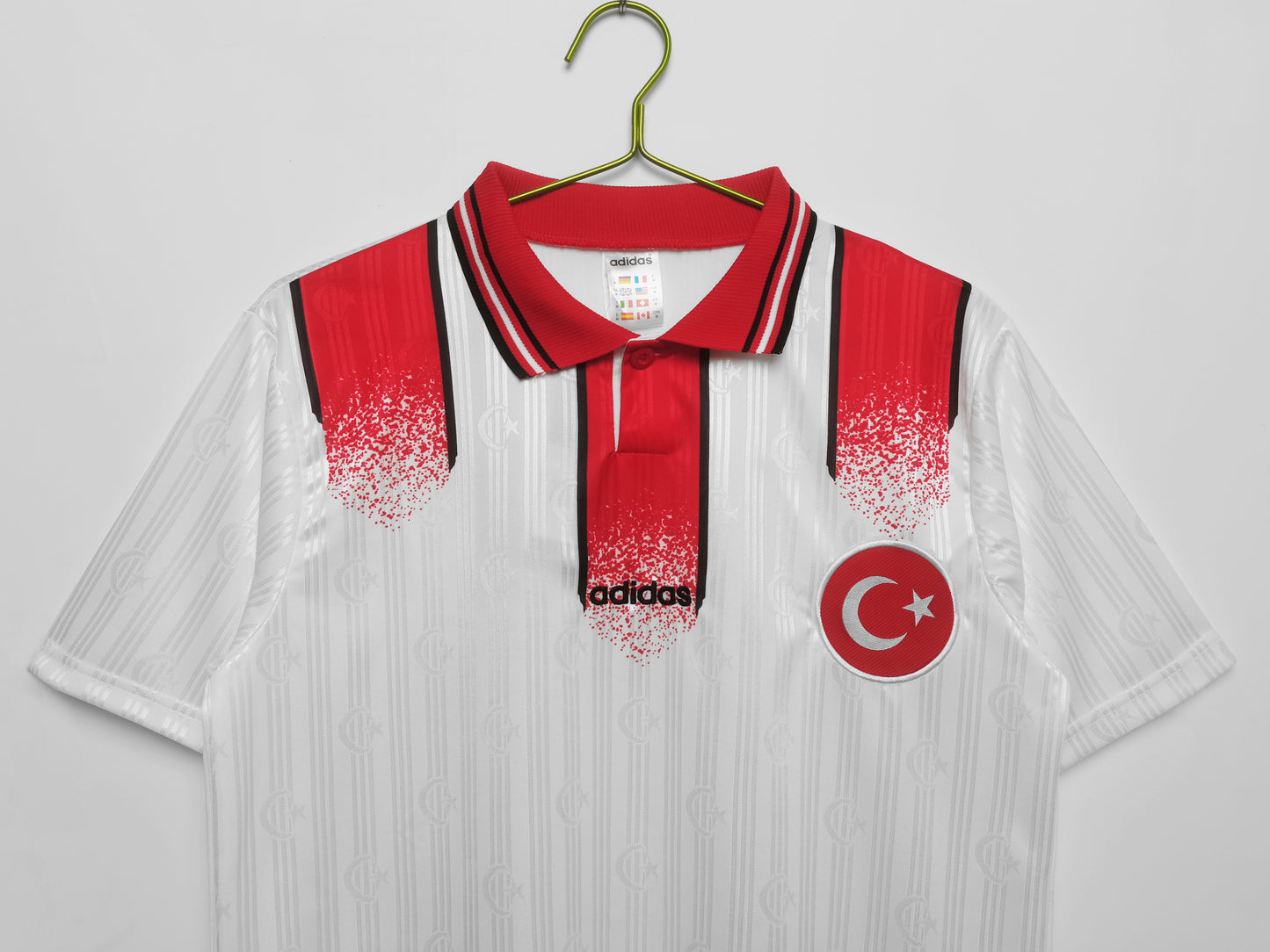 Turquía TFF adidas — Away blanco | Estilo mediados 90s, era Euro ’96 (Hakan Şükür & Tugay)