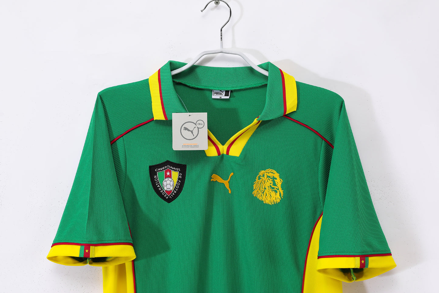 Camiseta Camerún Puma Local 2002–2004 – Verde/Amarillo – Leones Indomables
