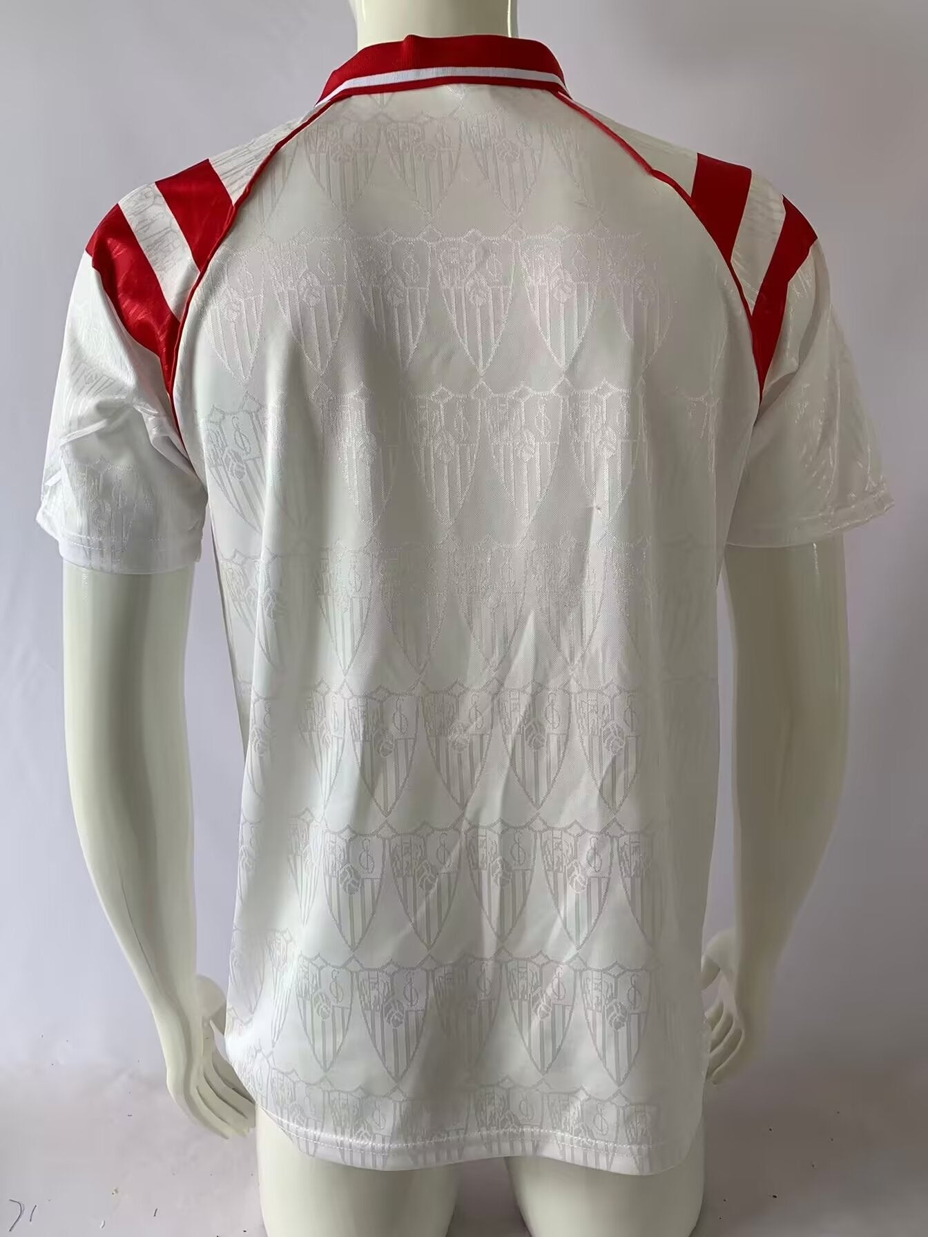 Sevilla FC “EGE SERAMIK” 1993–94 — Camiseta home retro blanca (cuello polo)