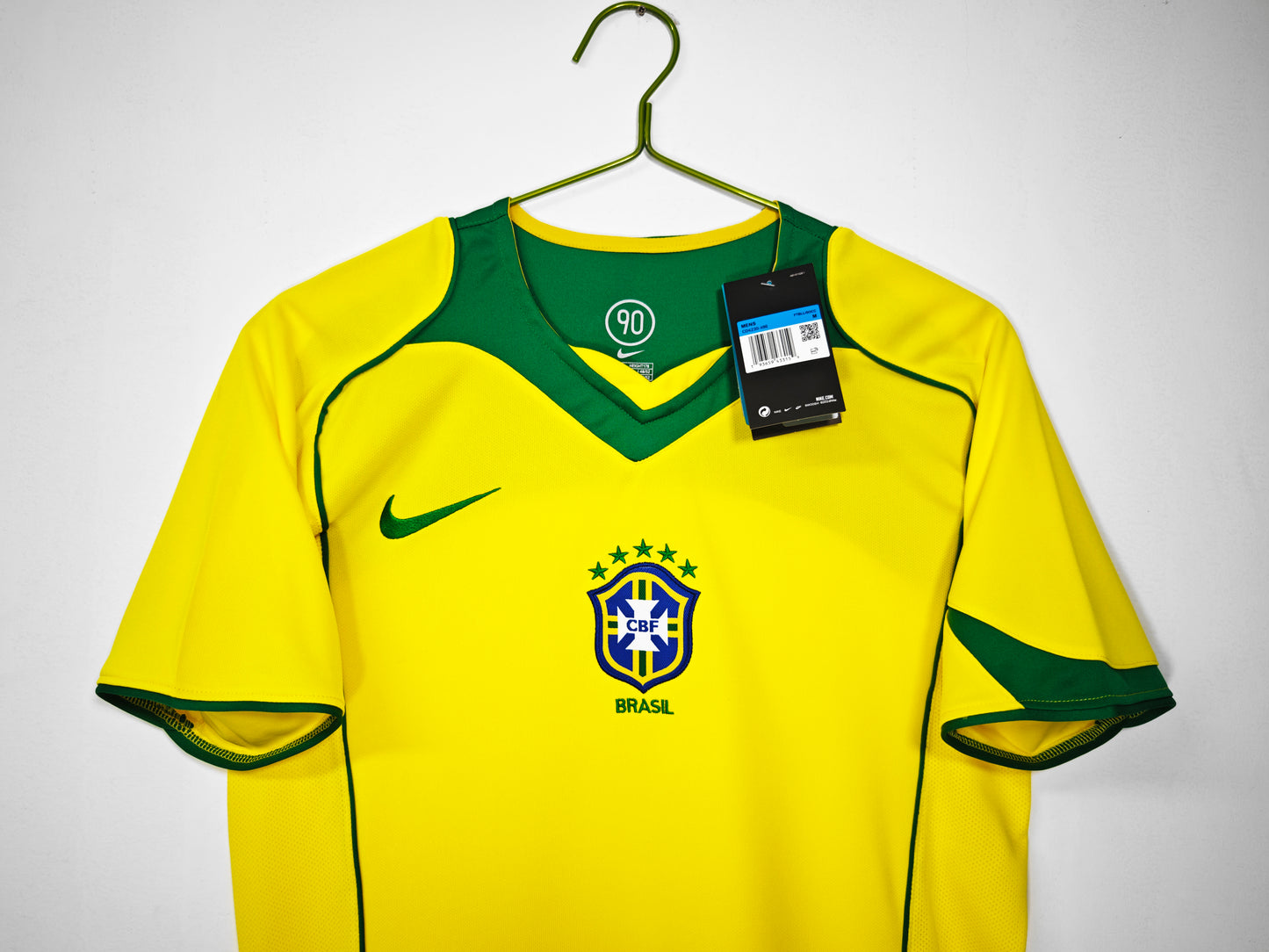 Camiseta Brasil Nike Local 2004–2006 (Total 90) – Amarilla/Verde (Dri-FIT)