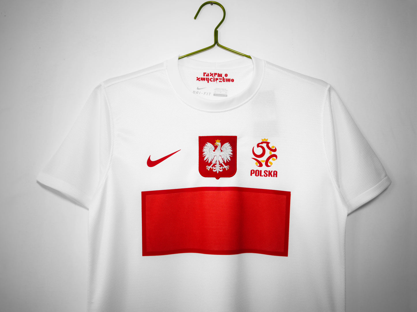 Camiseta Polonia Nike Local 2012/13 (Euro 2012) – Blanca con banda roja (Dri-FIT)
