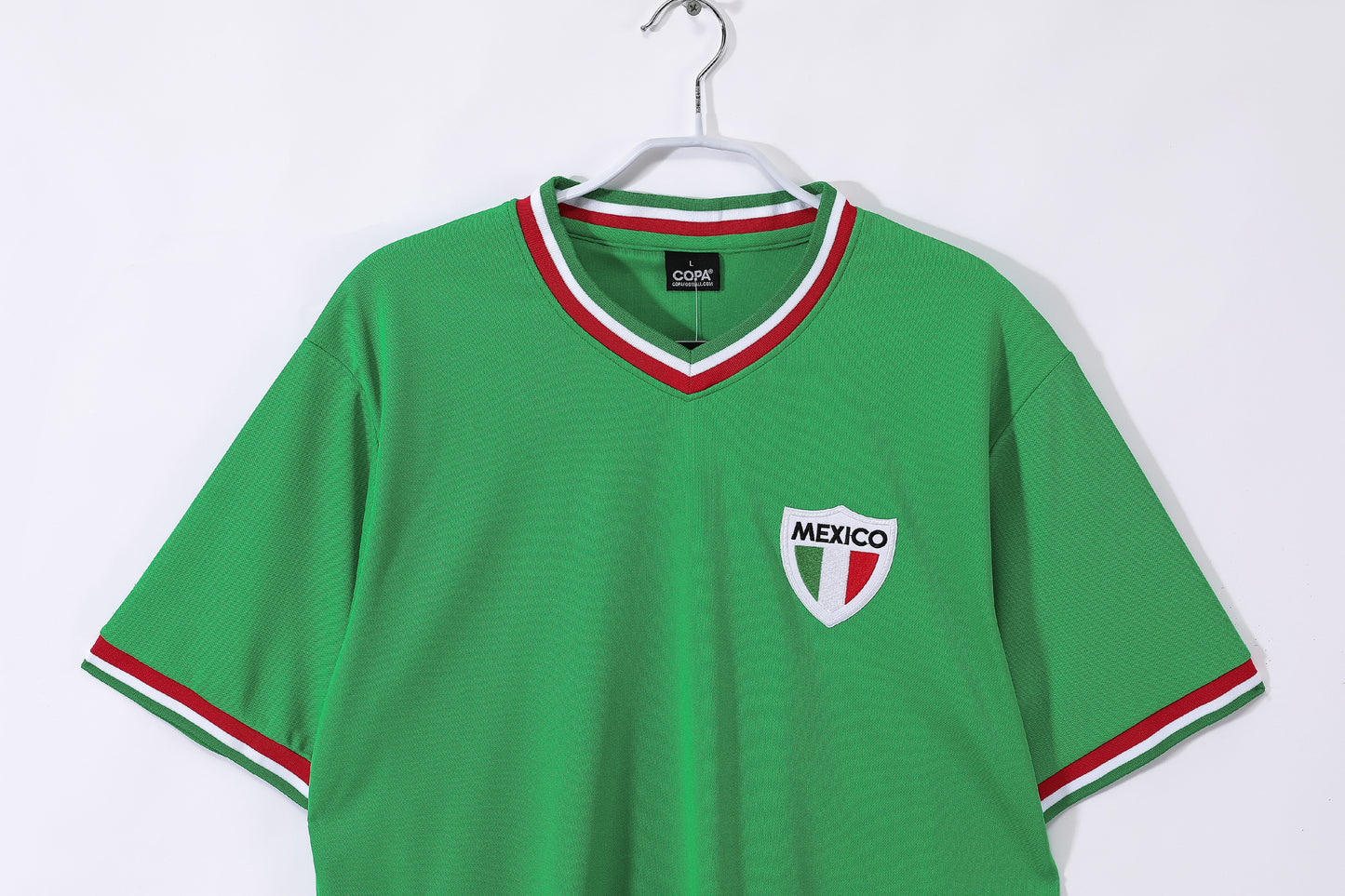 Camiseta México COPA Retro Años 70 – Verde con escudo “MEXICO”