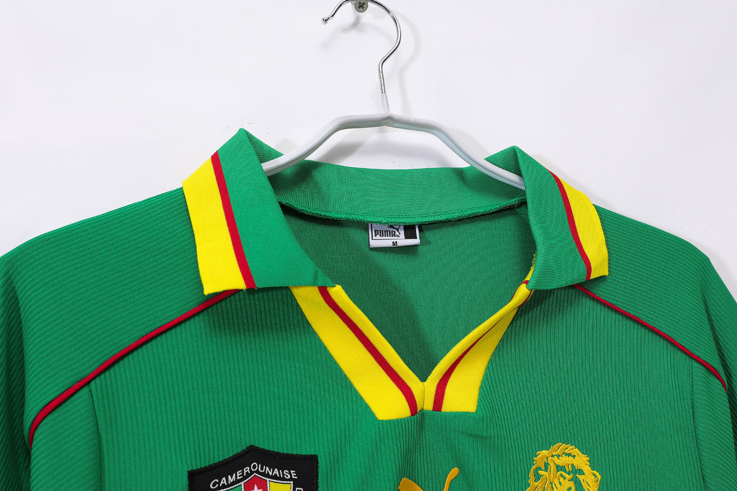 Camiseta Camerún Puma Local 2002–2004 – Verde/Amarillo – Leones Indomables