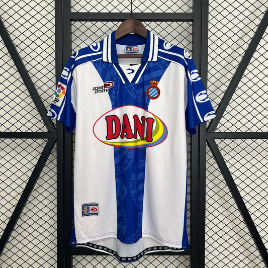 RCD Espanyol “DANI” 1999–2001 — Camiseta home John Smith blanquiazul (franja central)