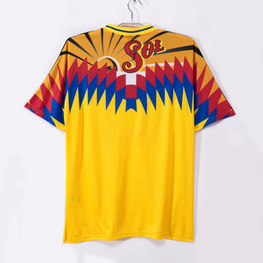 Camiseta Portero Jorge Campos “Sol” – ABA Sport 1995–1997 – Amarilla Multicolor