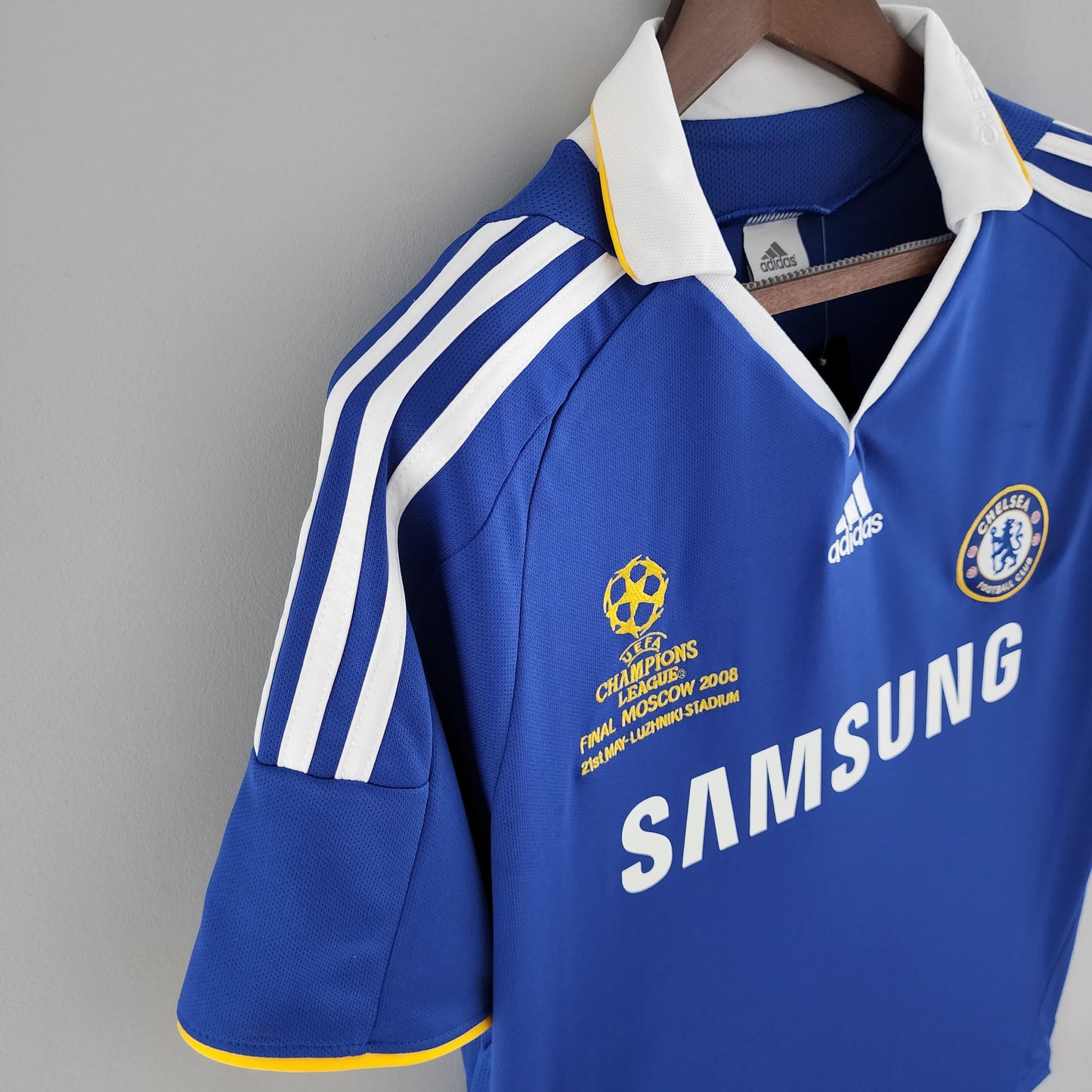 Chelsea “Samsung” Final Moscú 2008 — Camiseta home Adidas azul (2007–08)