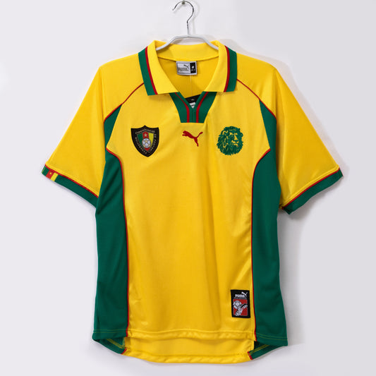 Camiseta Camerún Puma Visitante 2002–2004 – Amarilla/Verde – Leones Indomables