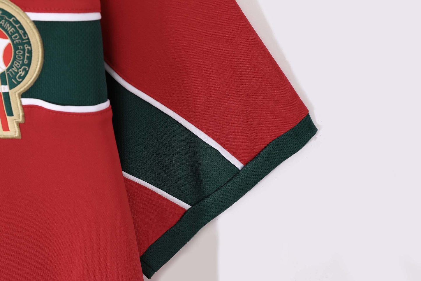 Camiseta Marruecos Puma Local 2004–2006 – Roja con banda verde (Leones del Atlas)