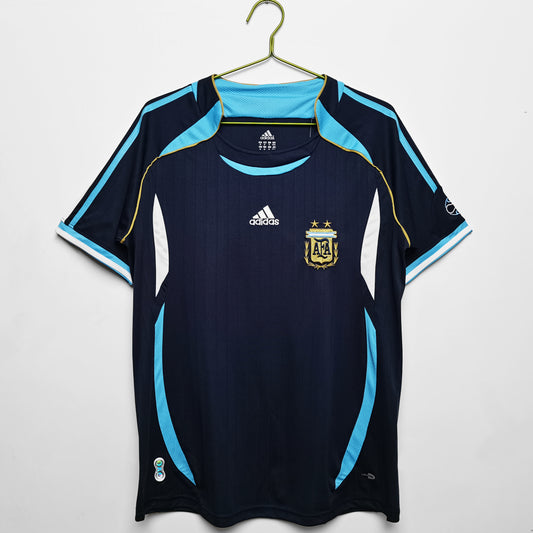 Argentina AFA adidas — Away azul marino 2006 | Mundial Alemania ’06 (Riquelme, Messi & Ayala)