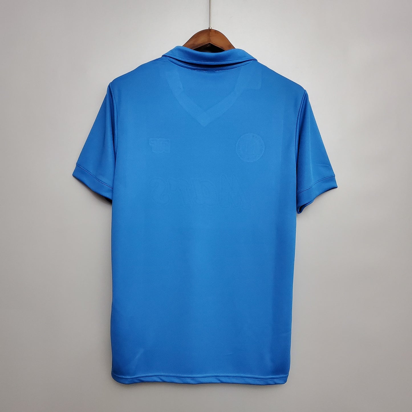 SSC Napoli “Mars” 1988–89 — Camiseta home NR celeste (cuello en V)