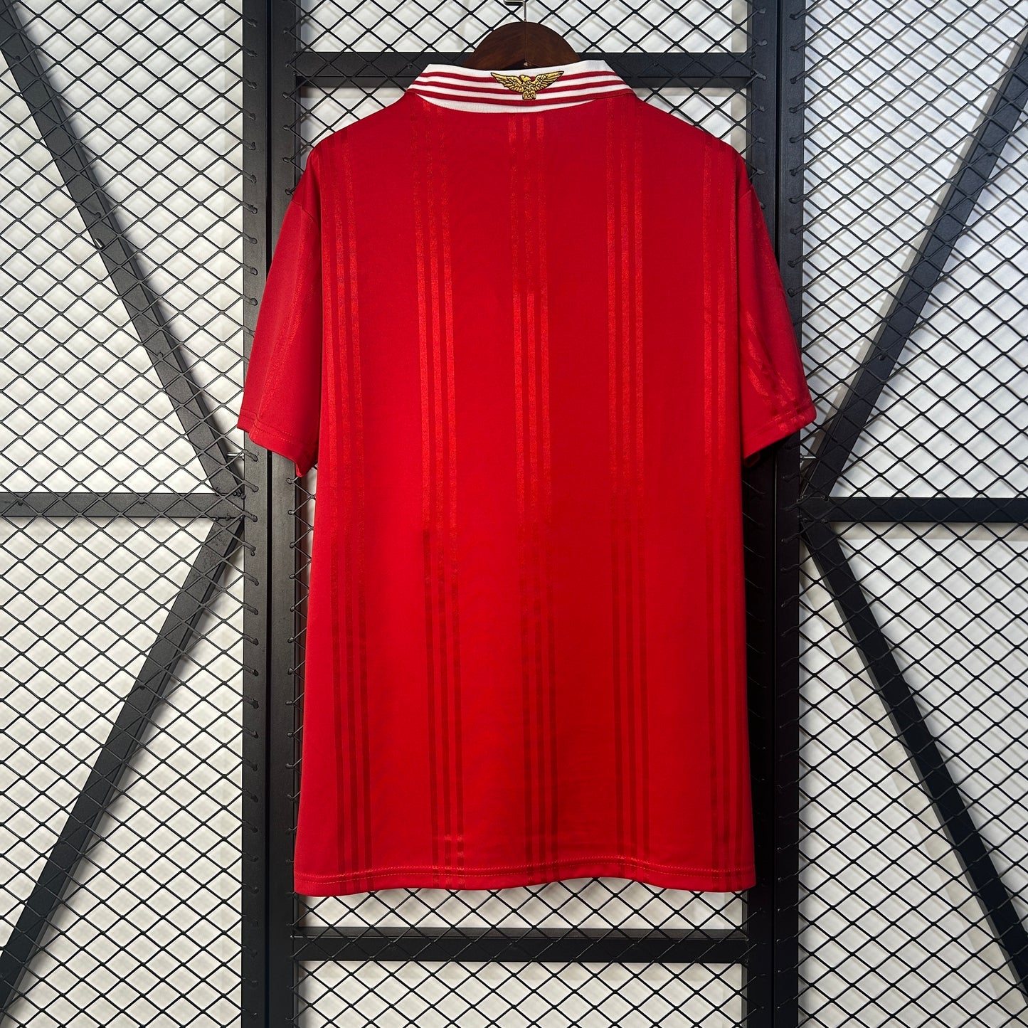 SL Benfica “Telecel” 1997–99 — Camiseta home Adidas roja (3 bandas frontales)