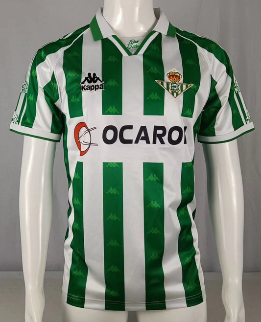 Real Betis “Ocaroil” 1997–98 — Camiseta home Kappa verde/blanca (cuello polo)