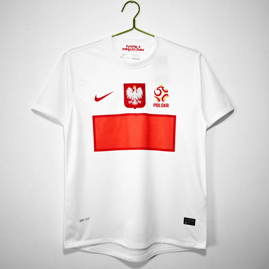 Camiseta Polonia Nike Local 2012/13 (Euro 2012) – Blanca con banda roja (Dri-FIT)