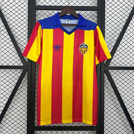 Valencia CF “Senyera” 1980–82 — Camiseta retro Adidas con cuello azul