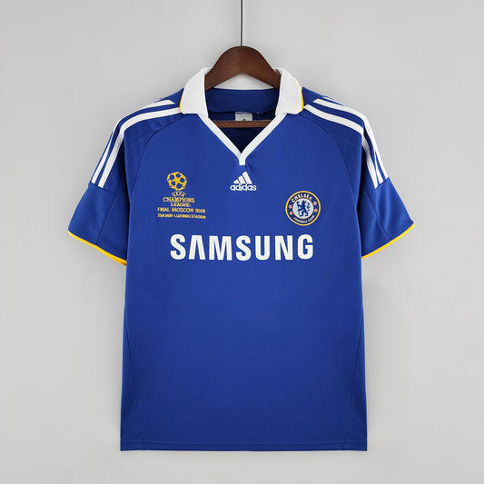 Chelsea “Samsung” Final Moscú 2008 — Camiseta home Adidas azul (2007–08)