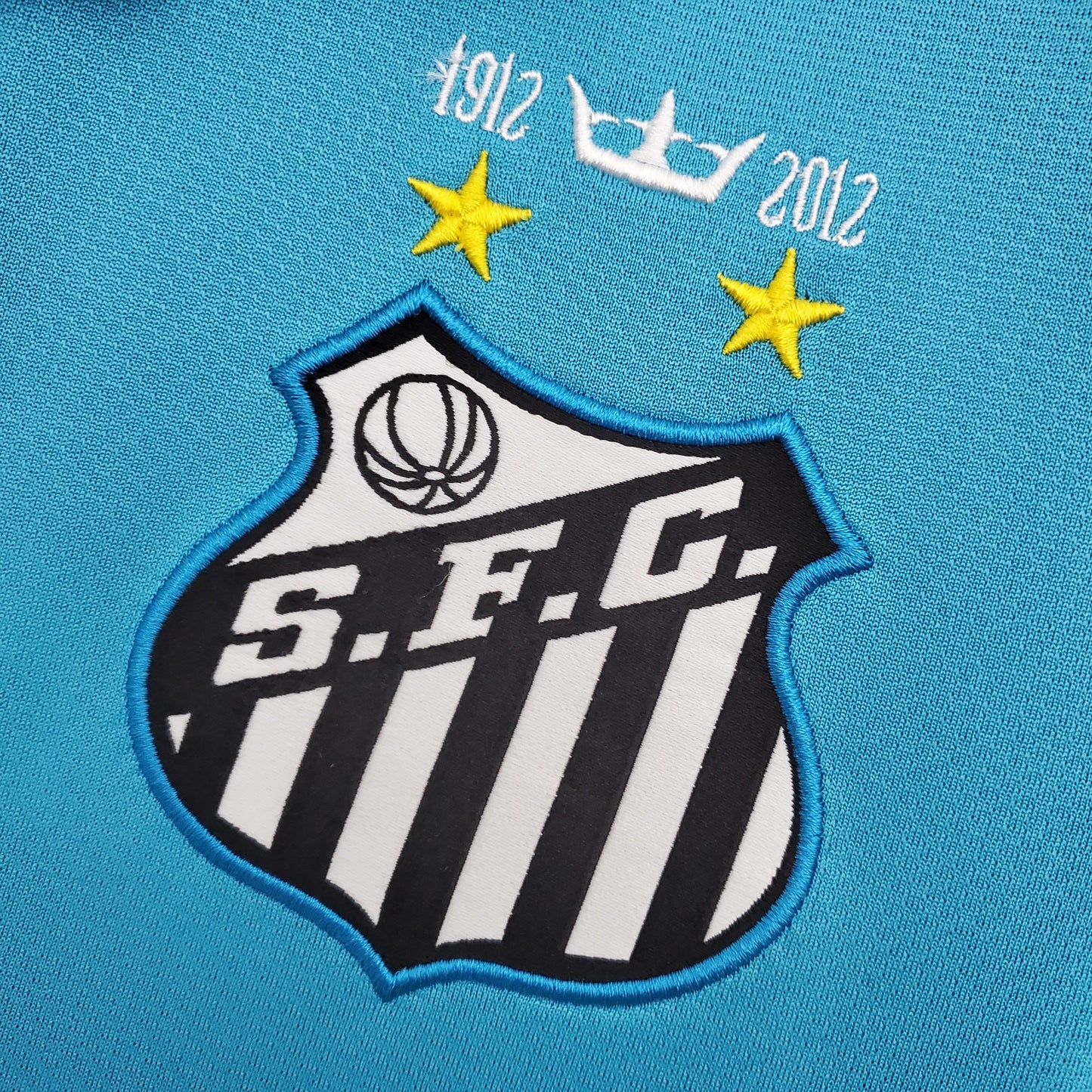Santos FC “BMG” Centenario 2012 — Camiseta third Nike turquesa (cuello polo)