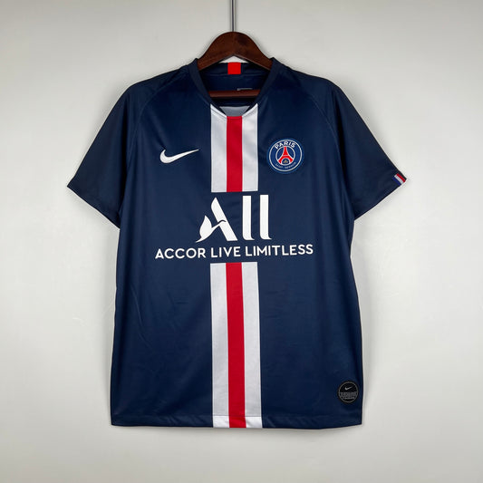 PSG “ALL – Accor Live Limitless” 2019–20 — Camiseta home Nike azul (franja central)