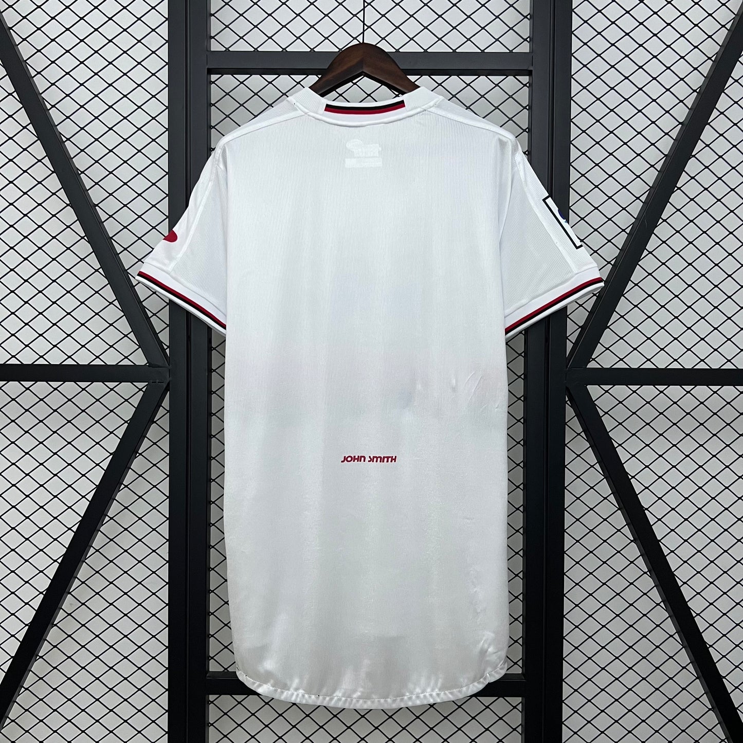 RCD Mallorca “Spanair” 2000–02 — Camiseta away John Smith blanca (franja rojo/negro)