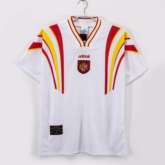 España 1994–96 Away (Blanca con arcos rojo/amarillo) – adidas Equipment