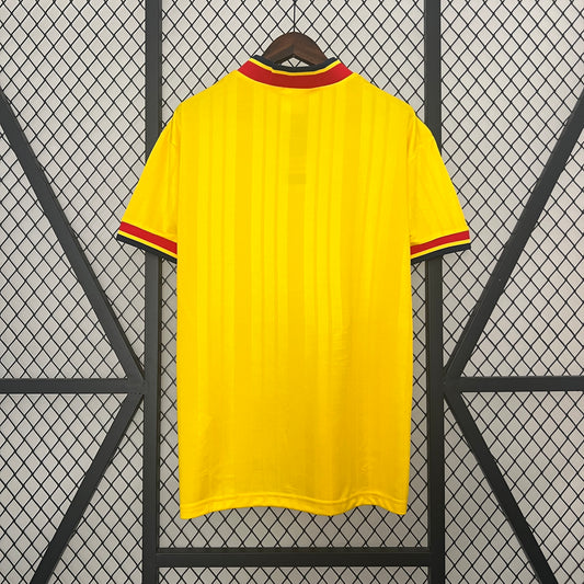 Arsenal “JVC” 1992–94 — Camiseta away Adidas amarilla (Equipment 3 bandas)