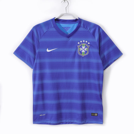Camiseta Brasil Nike Away 2016–2017 – Azul con franjas de micro-puntos (Dri-FIT)