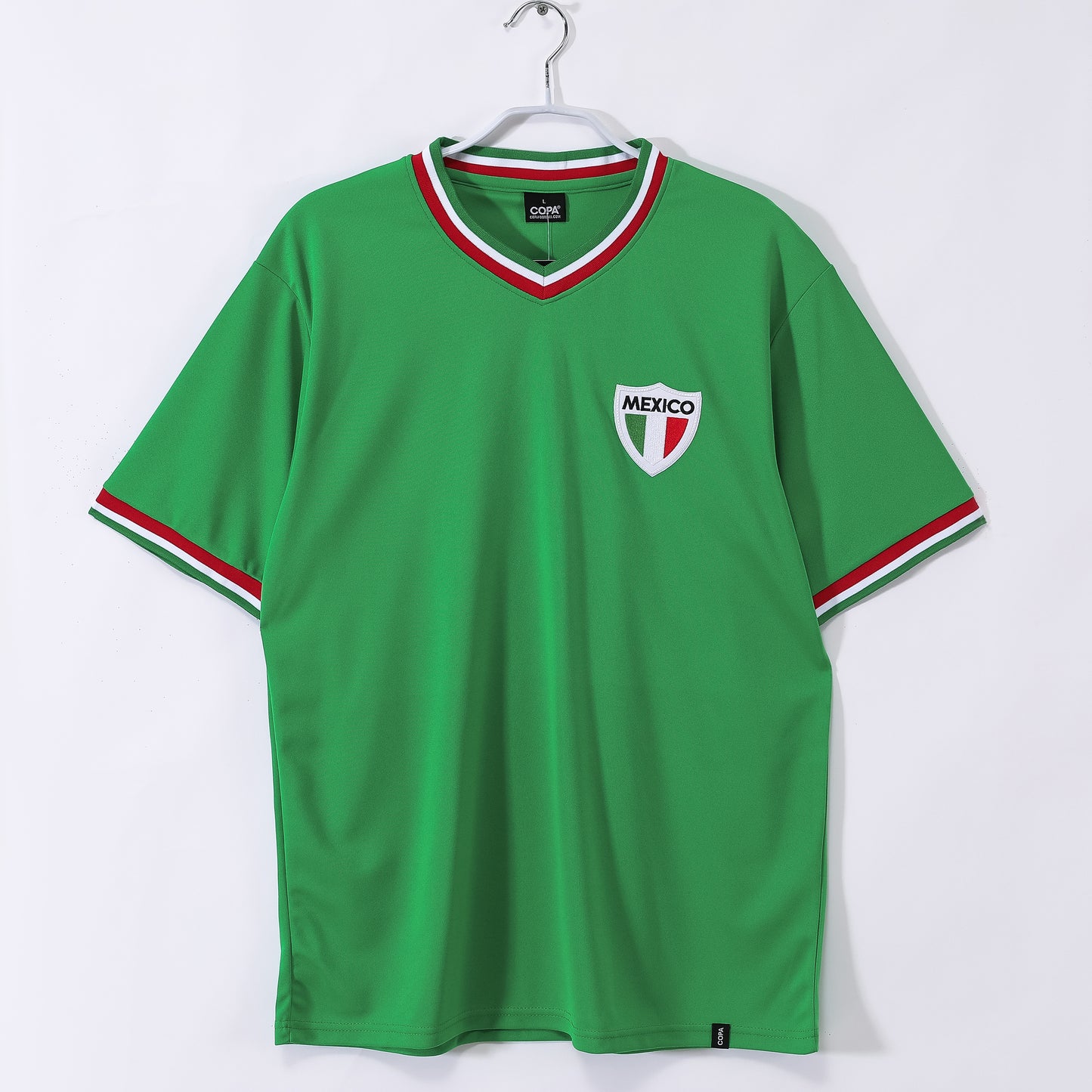 Camiseta México COPA Retro Años 70 – Verde con escudo “MEXICO”