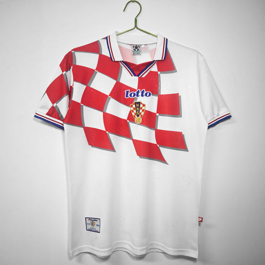 Camiseta Croacia Lotto Home 1998 – Francia ’98, “šahovnica” ondulada (era Šuker/Boban)
