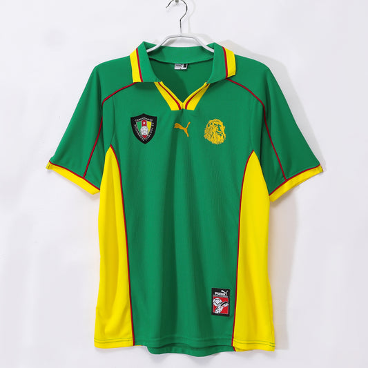 Camiseta Camerún Puma Local 2002–2004 – Verde/Amarillo – Leones Indomables