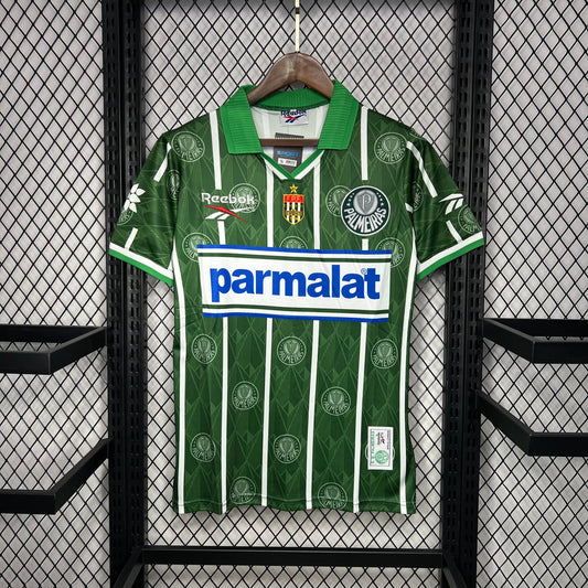 Palmeiras “Parmalat” 1999–00 — Camiseta home Reebok verde cuello polo