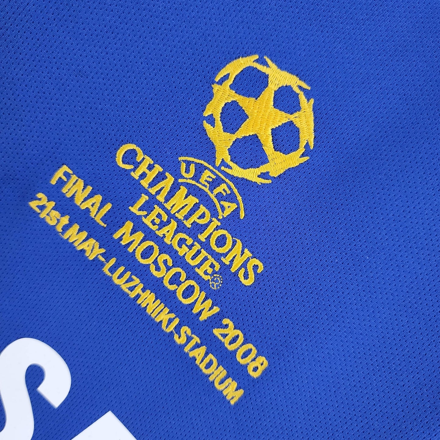 Chelsea “Samsung” Final Moscú 2008 — Camiseta home Adidas azul (2007–08)