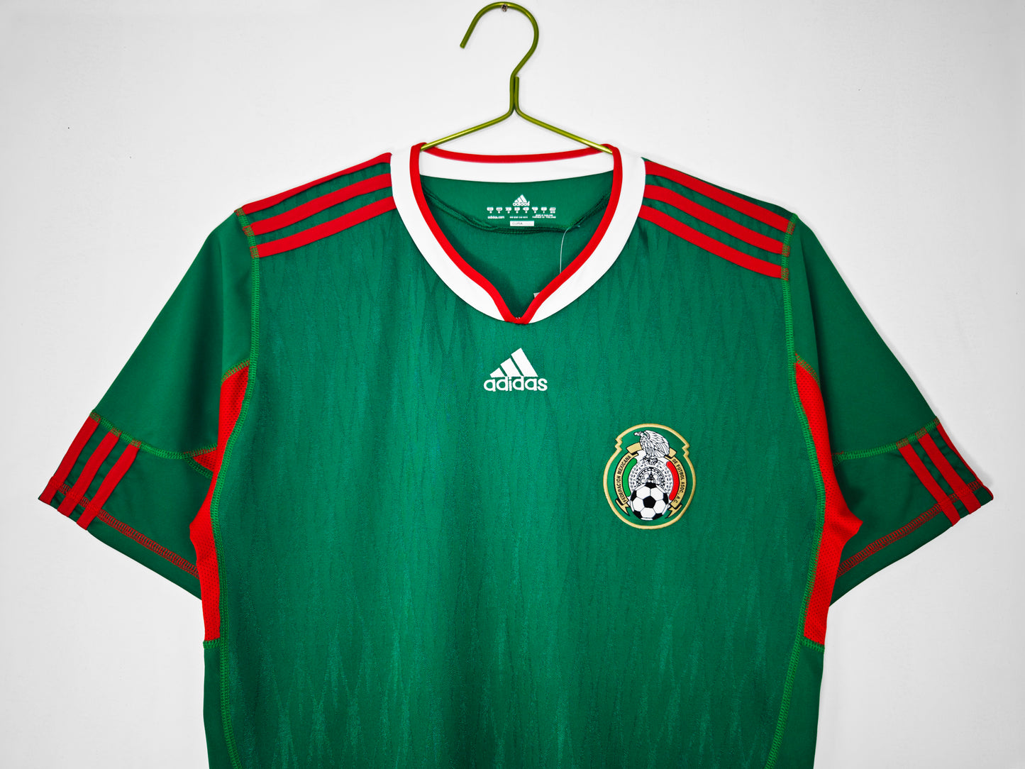 Camiseta México adidas Local 2006/07 (Mundial Alemania 2006) – Verde con cuello blanco/rojo (Climacool)