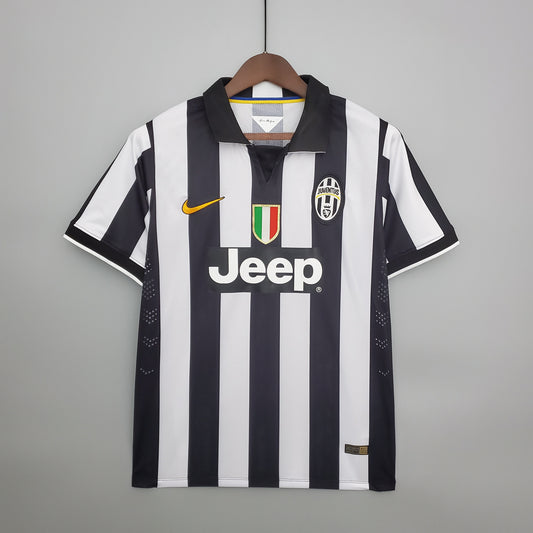 Juventus “Jeep” 2013–14 — Camiseta home Nike a rayas blancas y negras (Scudetto)