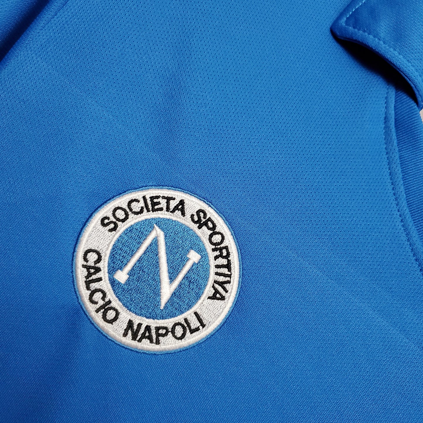 SSC Napoli “Mars” 1988–89 — Camiseta home NR celeste (cuello en V)
