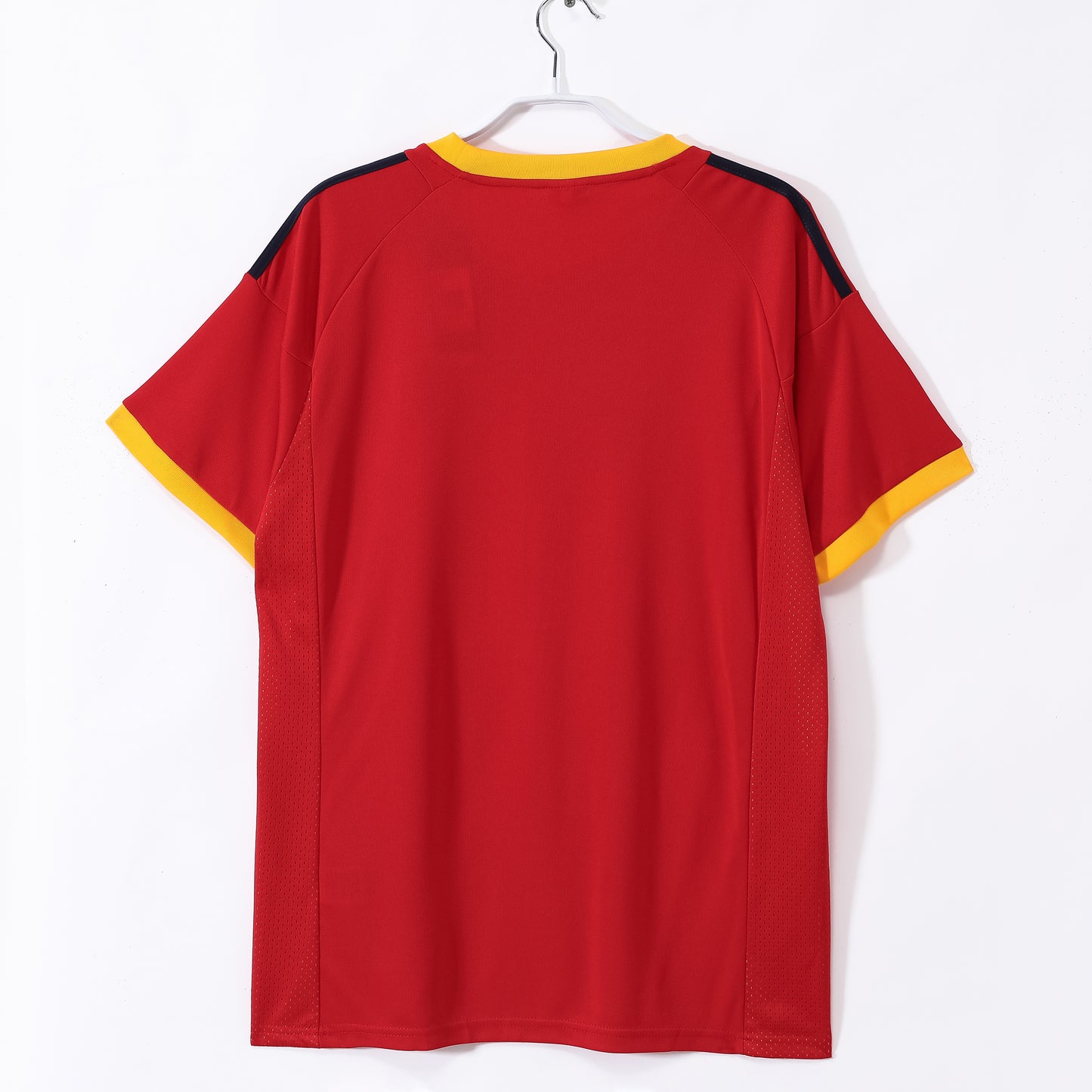 Camiseta España adidas Pre-Match/Entrenamiento 2008–2009 – Roja con 3 bandas negras (Climacool)