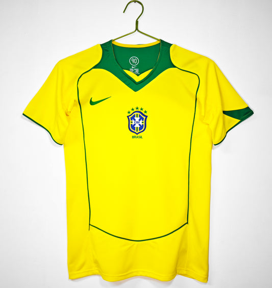 Camiseta Brasil Nike Local 2004–2006 (Total 90) – Amarilla/Verde (Dri-FIT)
