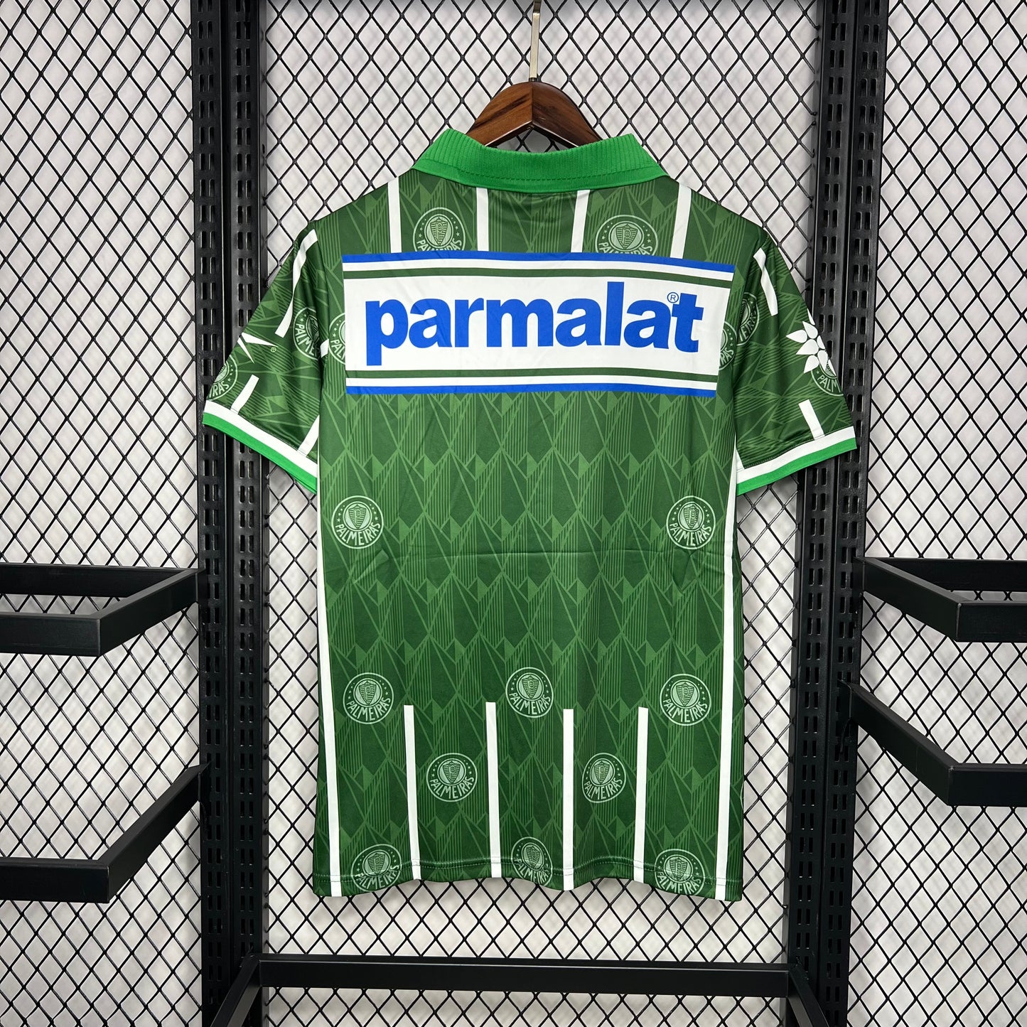 Palmeiras “Parmalat” 1999–00 — Camiseta home Reebok verde cuello polo