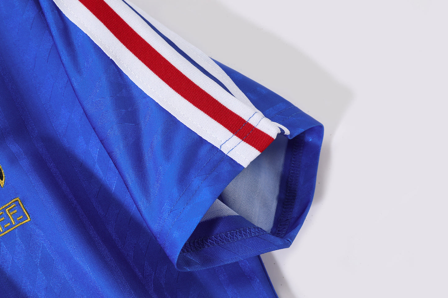 Camiseta Francia adidas Local 1992–1993 – Azul con franja de triángulos tricolor