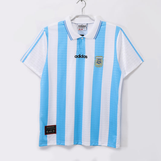Camiseta Argentina adidas Local 1991–1993 – Rayas Celeste/Blanco – Cuello Polo