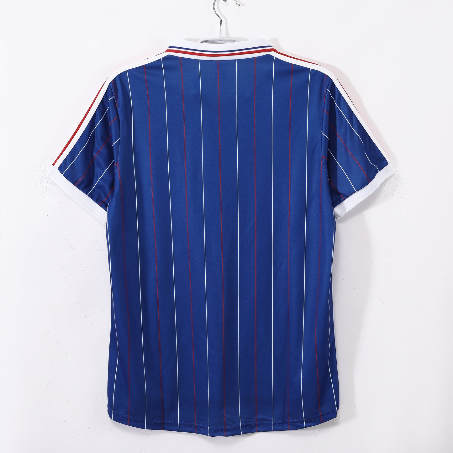 Camiseta Francia adidas Local 1984–1986 (Euro ’84/86) – Azul con pinstripes (Trefoil)
